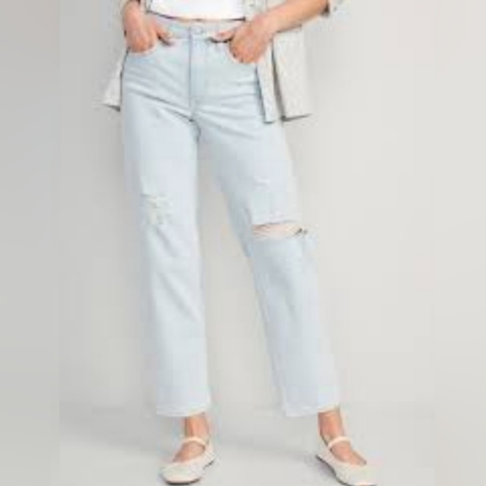 Old Navy - High-Waisted OG Loose Ripped Jeans - NWT
